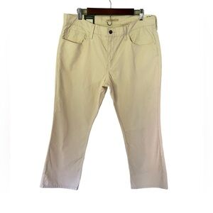 Levi’s Premium Corduroy Pants Women Ivory Middy Ankle Bootcut 33x27  Size 16 New